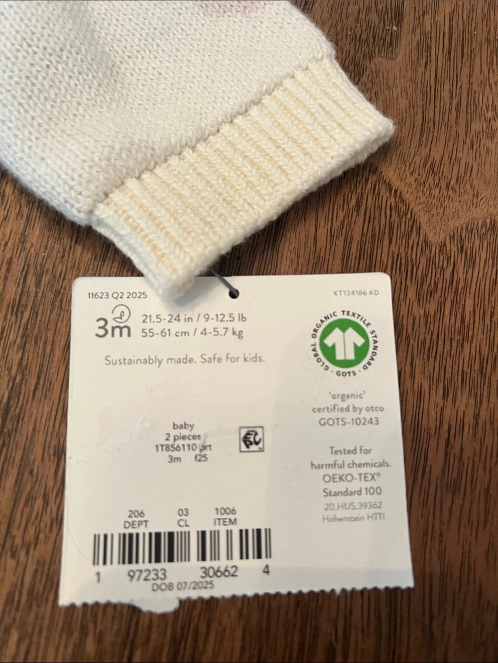 Little Planet Cream Snowman Knit Sweater & Gray Knit Pants Set